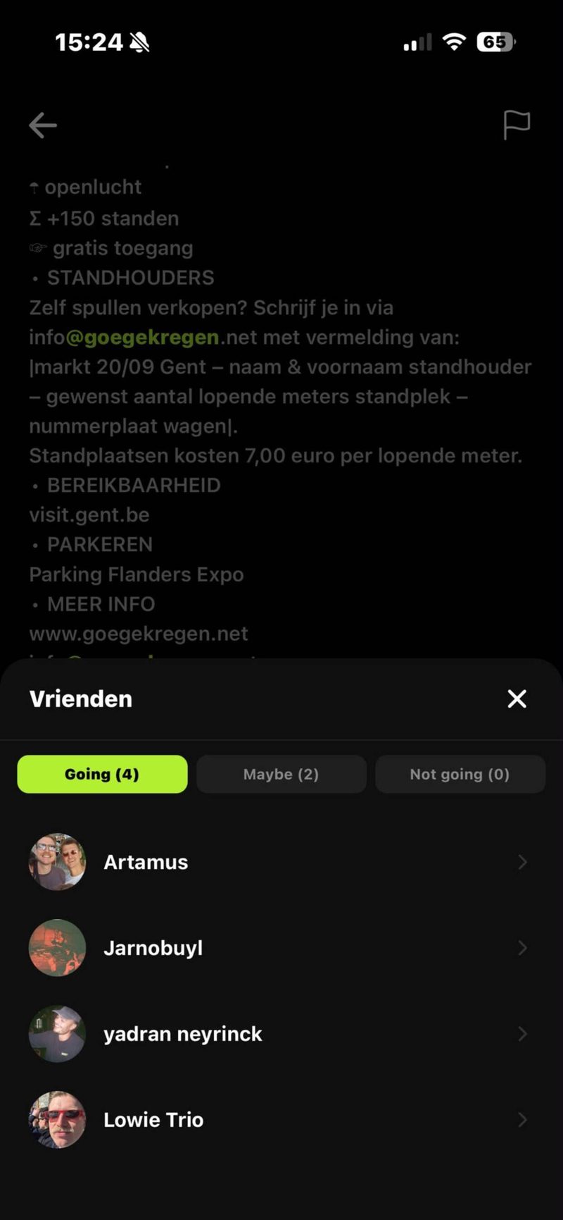 Wie er gaat en wie geinteresseerd is